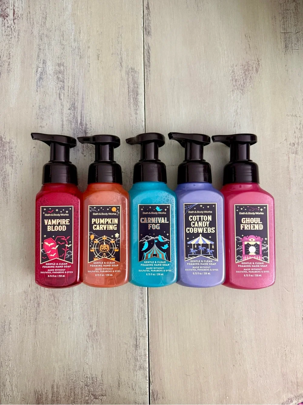 5X Bath & Body Works Halloween Collection Foaming Hand Soap 8.75 fl oz Bundle